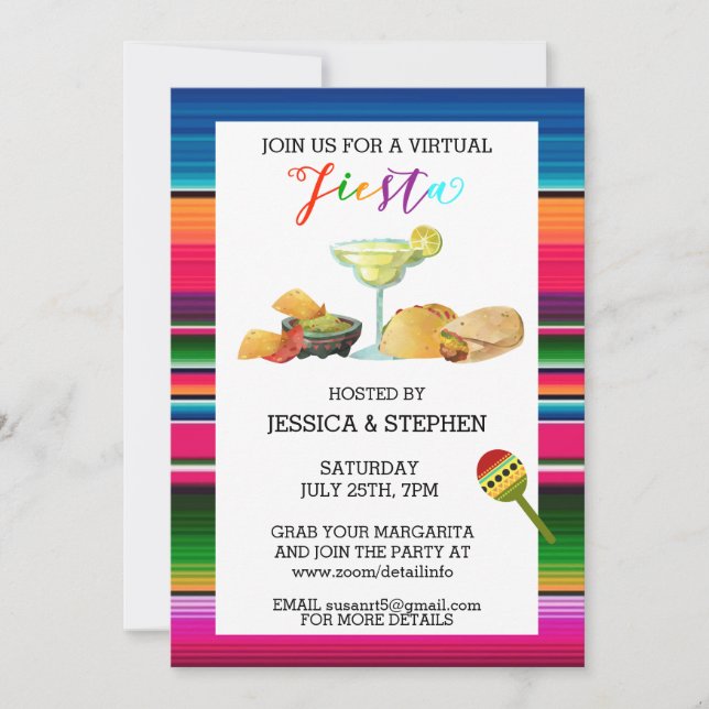 Virtual Fiesta Party Cinco De Mayo Invitation (Front)