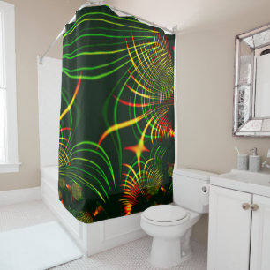Virtual green leaves, yellow 'fire-coloured' curve