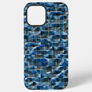 Virtual grey blue rustic ceramic tile with flaws  iPhone 12 pro max case