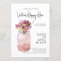 Virtual Happy Hour Party Bright Pink