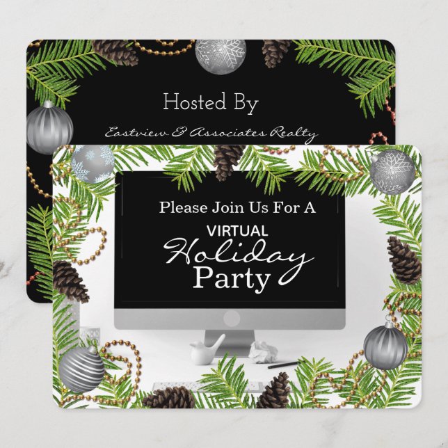 Virtual Holiday Party Invitation (Front/Back)