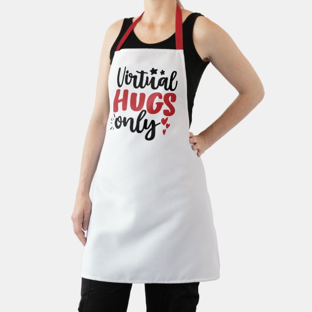 Virtual Hug Only | Cute Love Quote with Hearts Apron (Insitu)