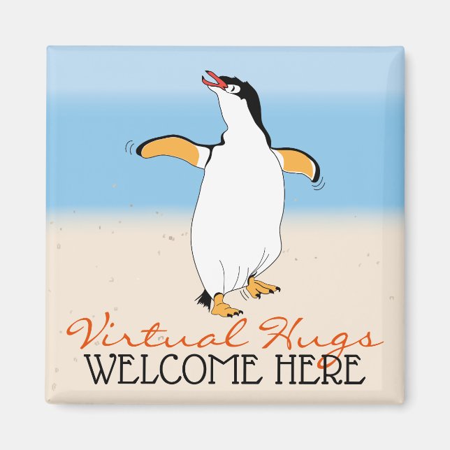 Virtual Hugs Welcome Here Magnet (Front)
