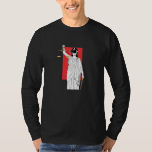 Virtual Justice - Futuristic Lady Justice Art T-Shirt