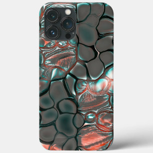 Virtual melting matte grey stones into copper iPhone 13 pro max case