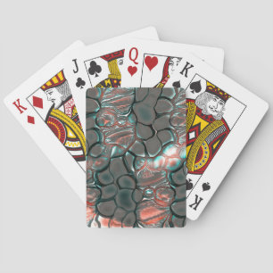 Virtual melting matte grey stones into copper      playing cards