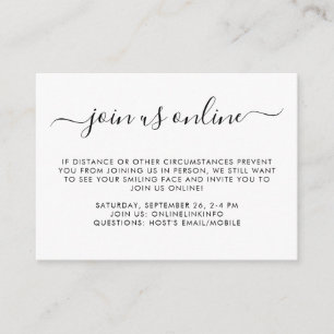 Virtual Online Option Baby Shower Party Enclosure Card