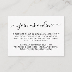 Virtual Online Option Party Or Baby Shower Enclosure Card