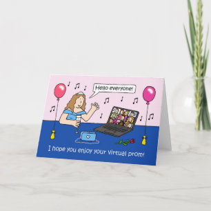 Virtual Prom Night Covid 19 Cartoon Card