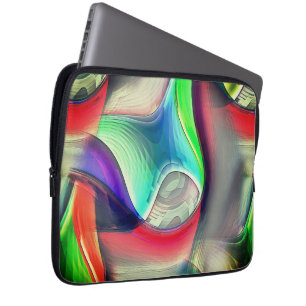 Virtual psychedelic metallic armour recycling      laptop sleeve