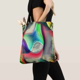Virtual psychedelic metallic armour recycling      tote bag
