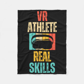Virtual Reality Athlete Geek Gamer Retro Vr Gaming Fleece Blanket