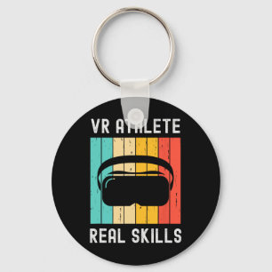 Virtual Reality Athlete Geek Gamer Retro Vr Gaming Keychain