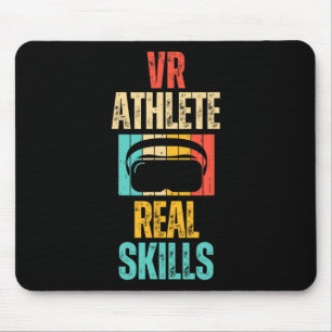 Virtual Reality Athlete Geek Gamer Retro Vr Gaming Mouse Pad
