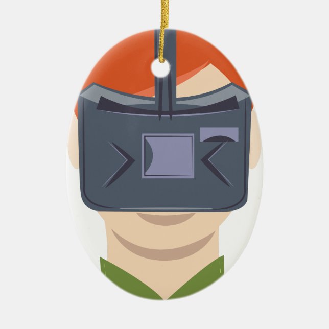 Virtual Reality Ceramic Ornament (Front)