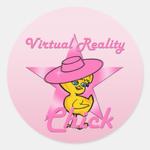 Virtual Reality Chick #8 Classic Round Sticker