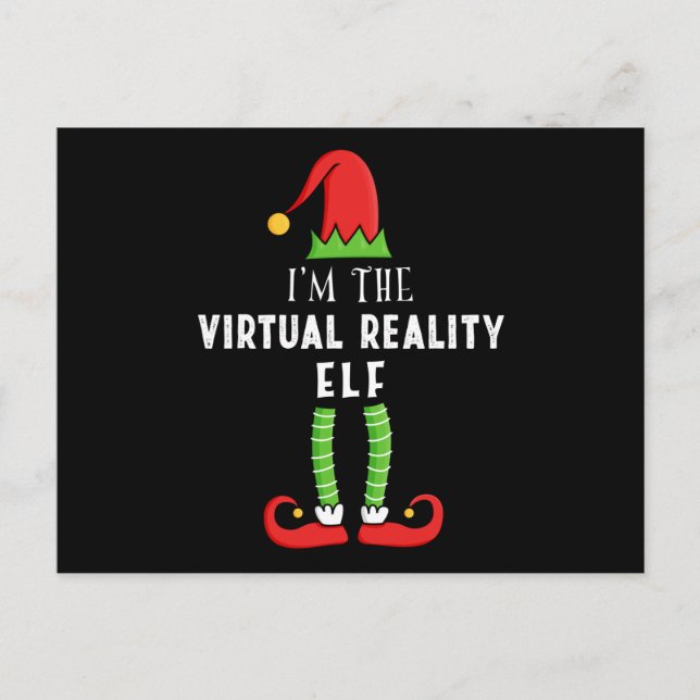 Virtual Reality Elf Christmas Matching Family Gift Postcard (Front)