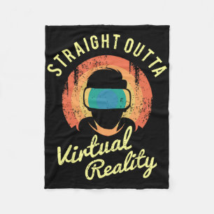 Virtual Reality Graphic Retro Distressed Art For A Fleece Blanket