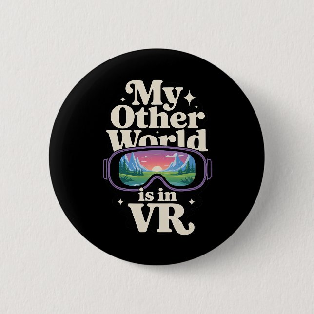 Virtual Reality Headset For Immersive Gamer Worlds 2 Inch Round Button (Front)