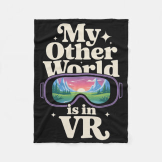 Virtual Reality Headset For Immersive Gamer Worlds Fleece Blanket
