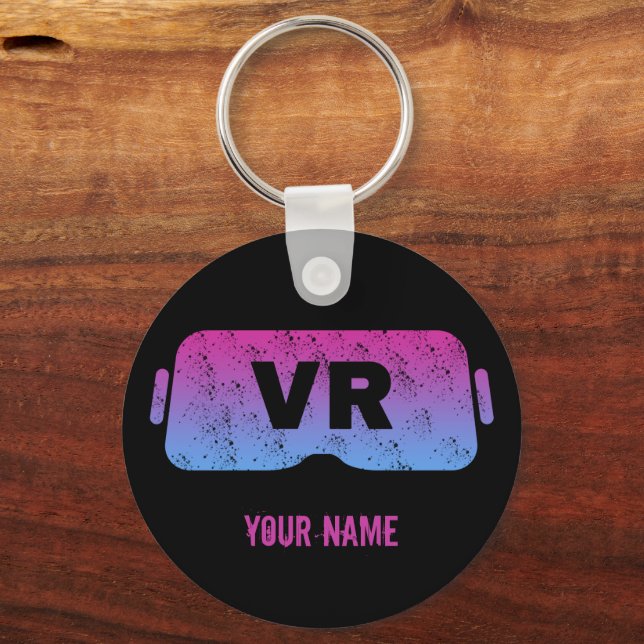 Virtual Reality VR Vintage Gamer Video Glasses Keychain (Front)