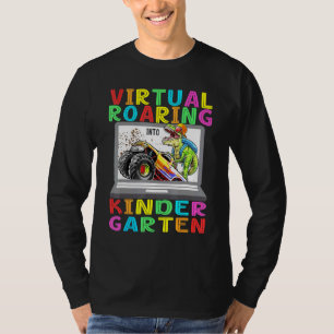 Virtual Roaring Kindergarten Dinosaur T Rex Back t T-Shirt