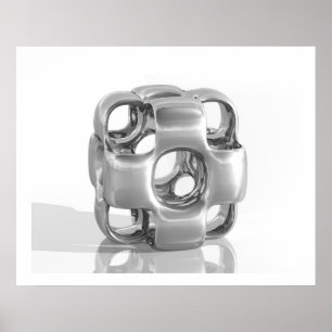 Virtual Sculpture InCubed Polished Aluminium Poster
