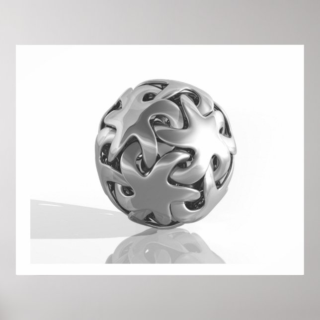 Virtual Sculpture Interlocked Star Chrome Poster (Front)