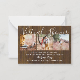 Virtual Shower PHOTO Wedding Live Chat Budget Advice Card