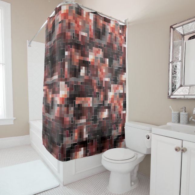 Virtual tile style square mosaic in beige to brown (In Situ)