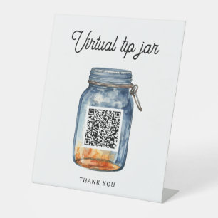 Virtual Tip Jar Pedestal Sign