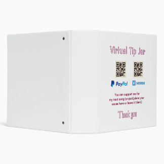 Virtual tip jar q r code money donation PayPal ven Binder