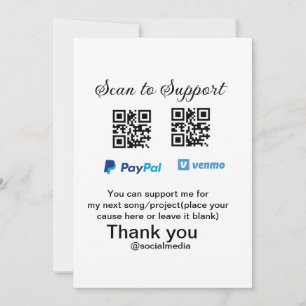Virtual tip jar q r code money donation PayPal ven Invitation
