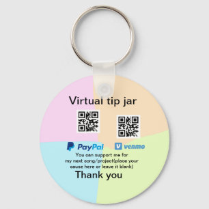 Virtual tip jar q r code money donation PayPal ven Keychain