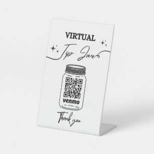 Virtual Tip Jar QR Code Tip Your Bartender Pedestal Sign