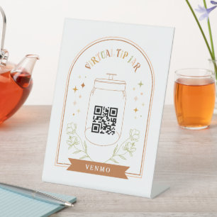 Virtual Tip Jar Scan QR Code Cash App Payment  Ped Pedestal Sign