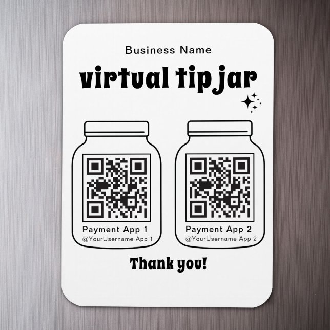 Virtual Tip Jar with 2 QR Code Magnet (Creator Uploaded)