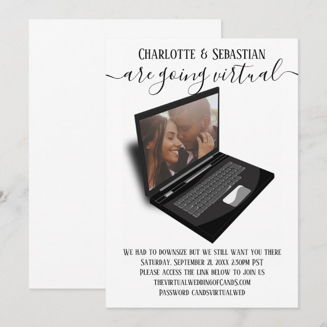 Virtual Wedding Save The Date Photo (Front/Back)