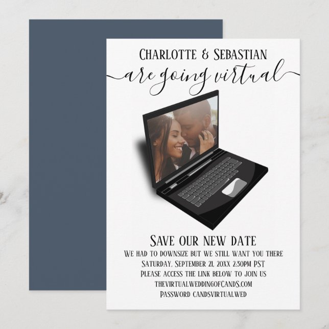 Virtual Wedding Save The Date Photo (Front/Back)