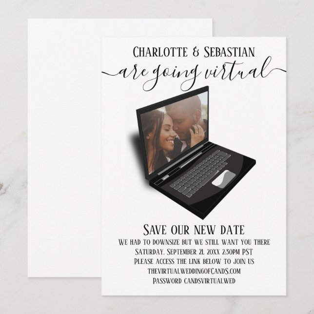 Virtual Wedding Save The Date Photo (Front/Back)