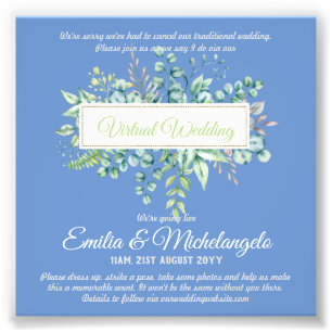 Virtual Wedding Video Chat Live Streaming Invites Photo Print