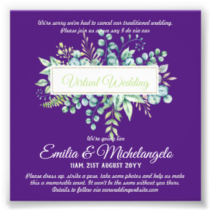 Virtual Wedding Video Chat Live Streaming Invites Photo Print