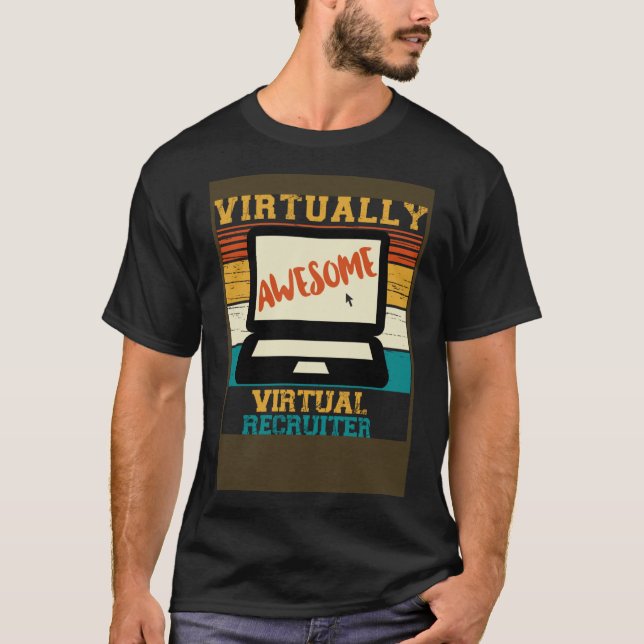 Virtually Awesome Virtual Recruiter   Pun Retro T-Shirt (Front)
