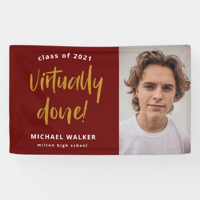 virtually done graduation announcement  banner (Horizontal)