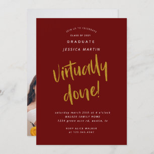virtually done graduation photo party invitation