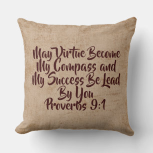 Virtue Be My Comass Reversible Tan/Strike Coussin