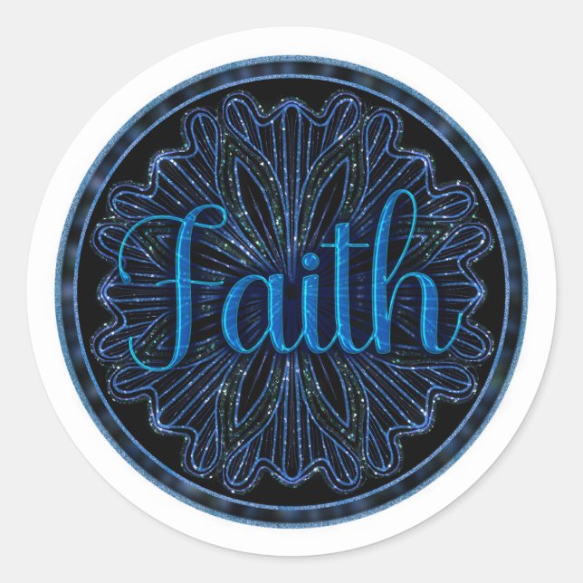 Virtue Faith Mandala Classic Round Sticker (Front)