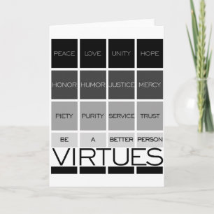 Virtues T Shirt Card