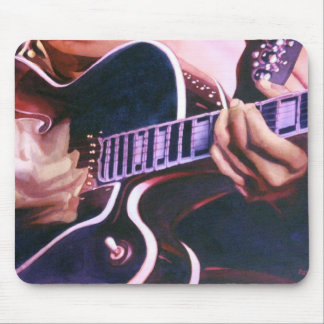 "Virtuoso" Guitar Player Watercolor Mouse Pad