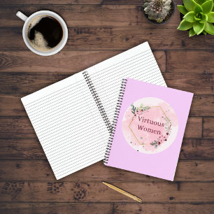 Virtuous Women Scripture with Watercolor Flowers  Notebook